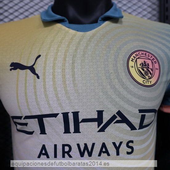Nuevo 4ª Jugadores Camiseta Manchester City 24/25 Amarillo Baratas